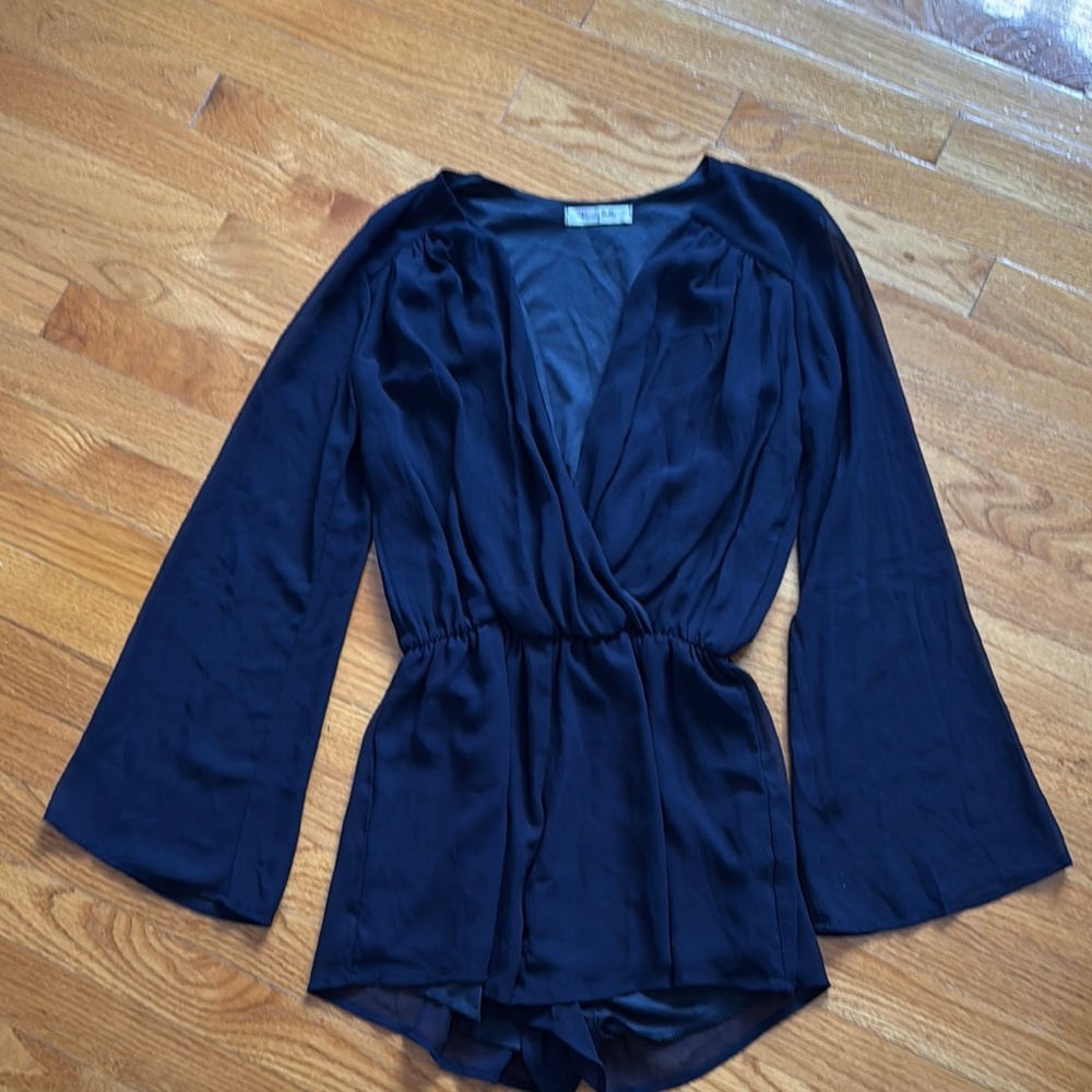 Honey Belle Black Wrap Romper